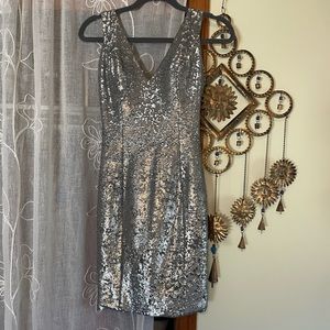 Silver sequin Cute Dress Sparkly New Year’s Eve Dress